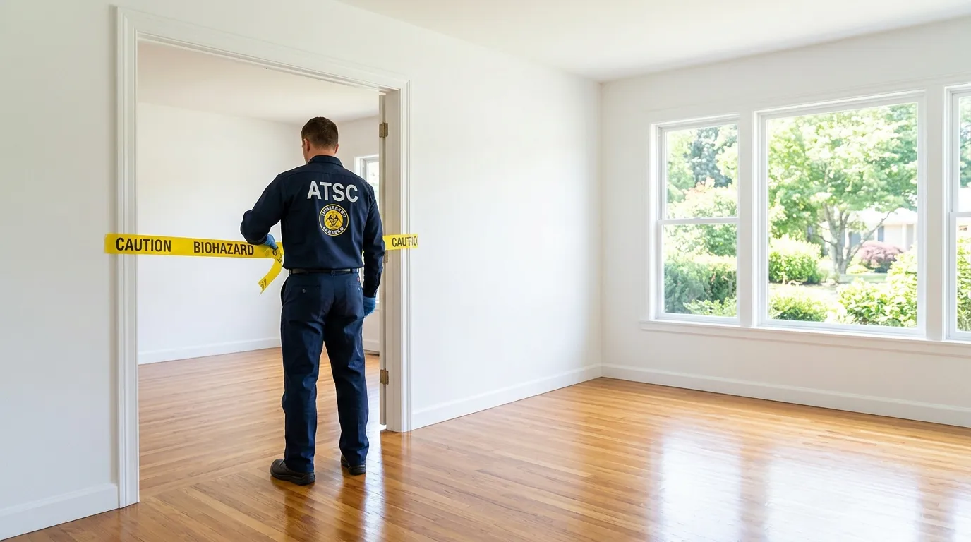 Certified biohazard cleanup crew performing Decomposition Cleanup in Saint Joseph